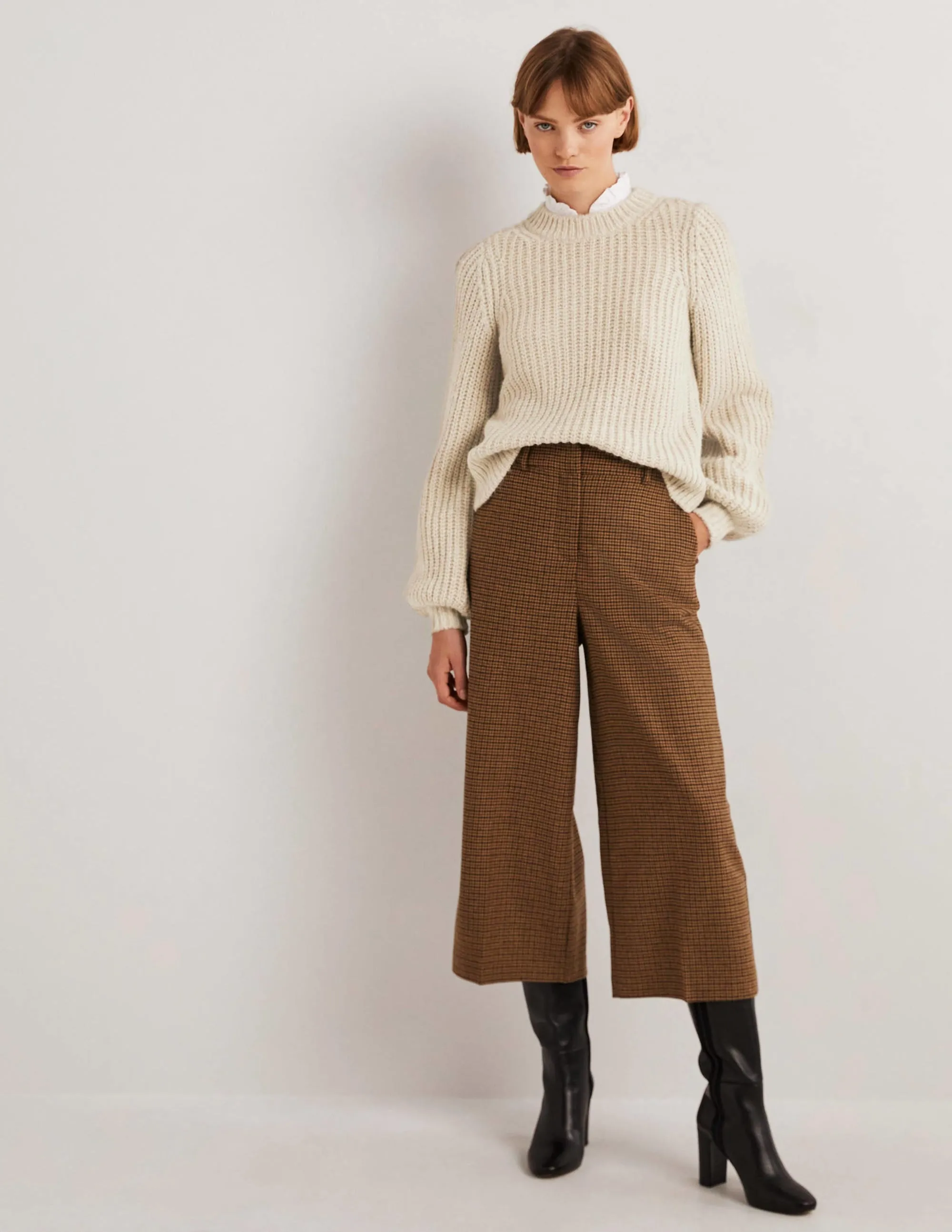 Chunky Ribbed Jumper-Oatmeal Melange