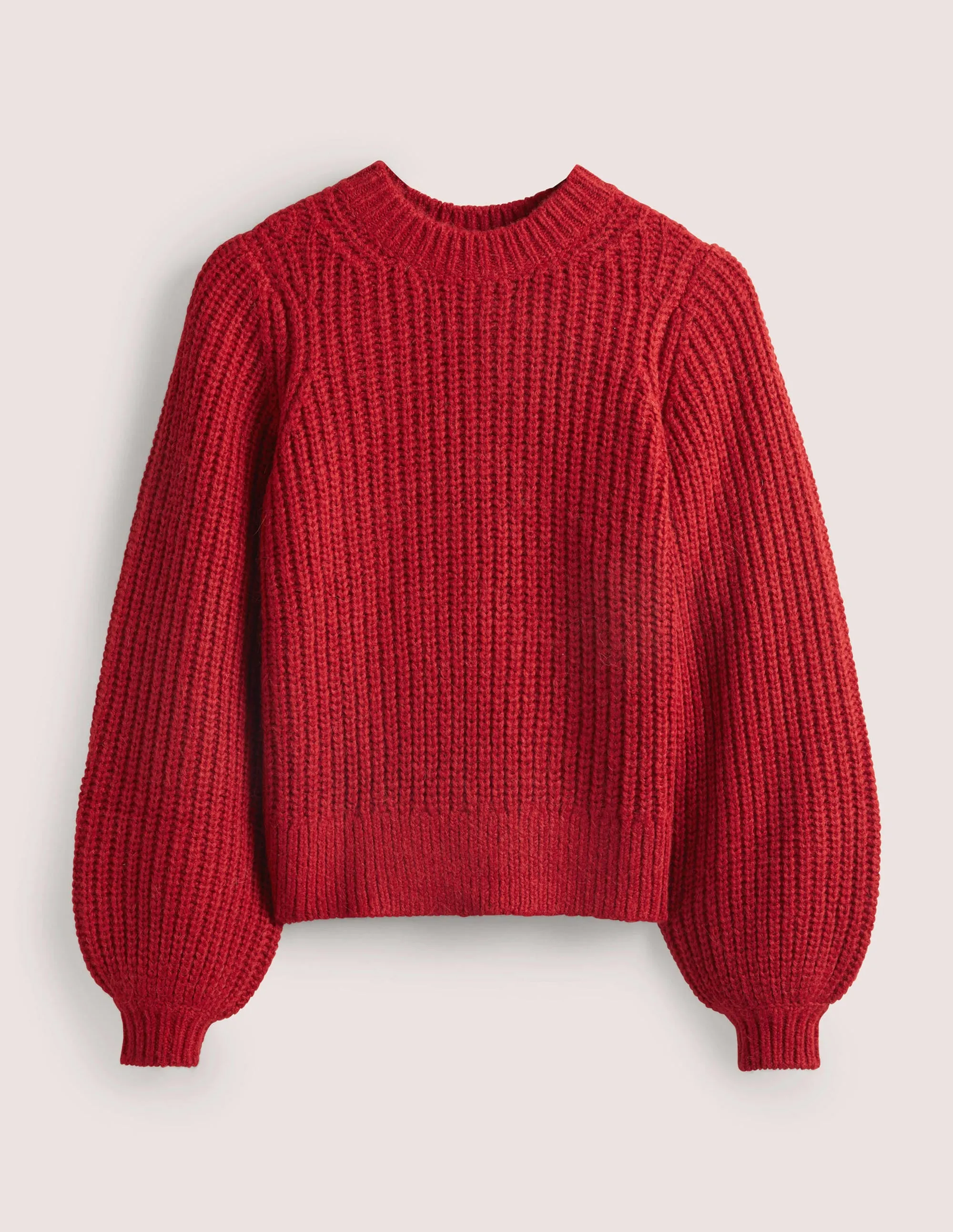 Chunky Ribbed Jumper-Ruby Red