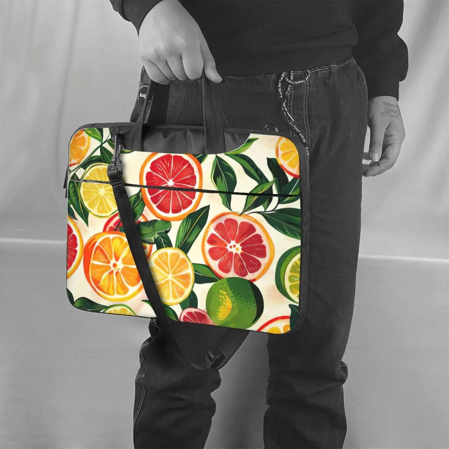 citrus fruit pattern Print Work Casual Office Laptop Shoulder Messenger Bag 13 inch 14 inch 15.6 inch