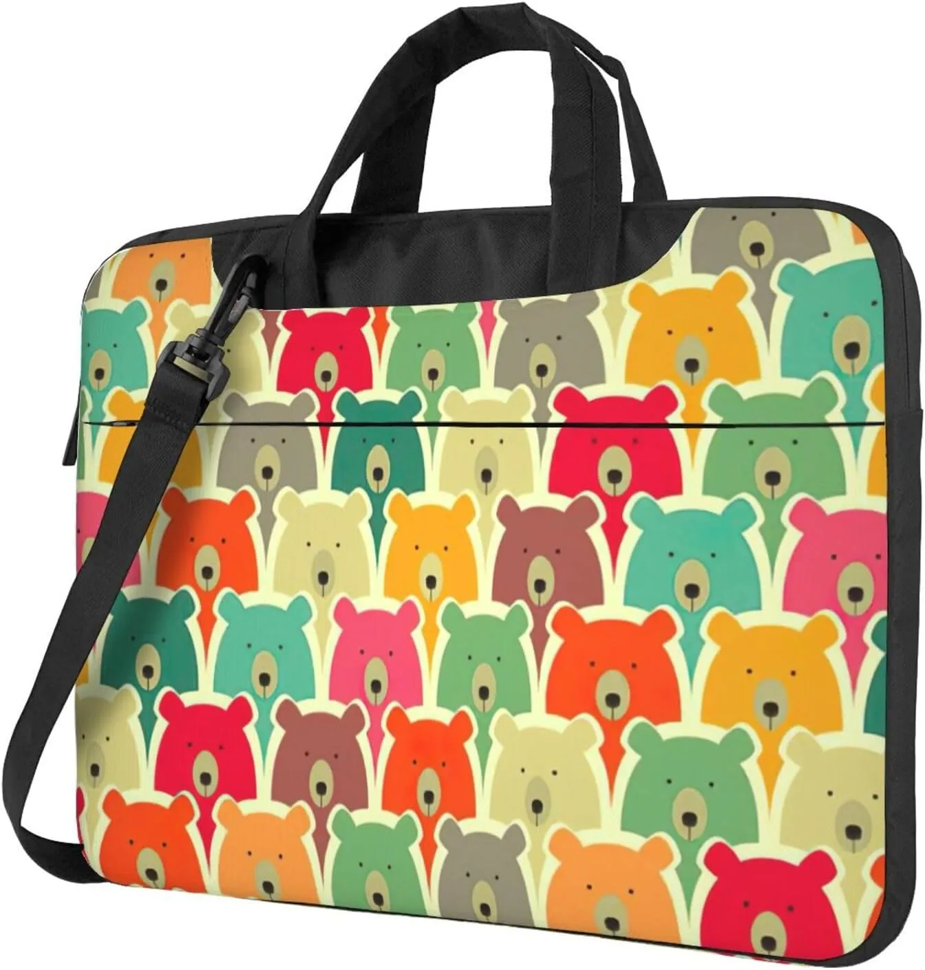 Colorful Bears Print Work Casual Office Laptop Shoulder Messenger Bag 13 inch 14 inch 15.6 inch
