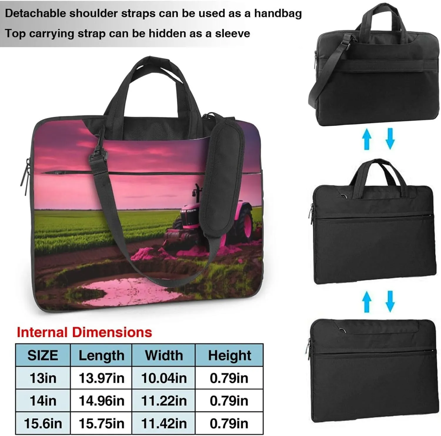 Company Farm Tractor Print Work Casual Office Laptop Shoulder Messenger Bag 13 inch 14 inch 15.6 inch