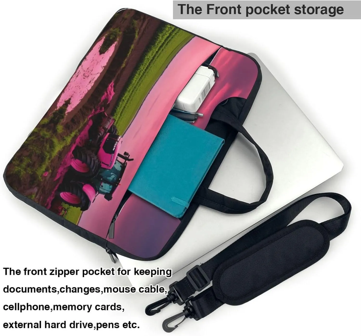 Company Farm Tractor Print Work Casual Office Laptop Shoulder Messenger Bag 13 inch 14 inch 15.6 inch