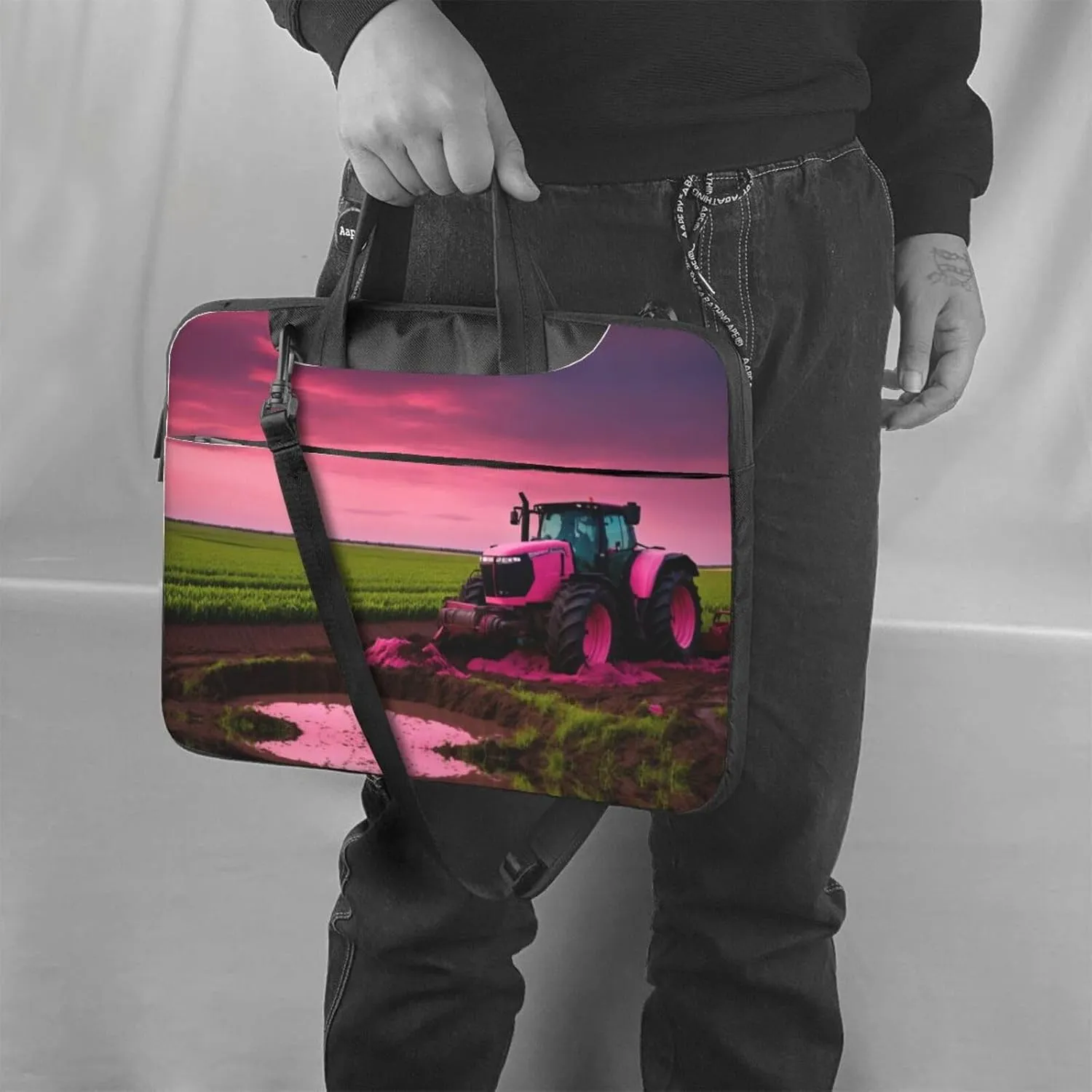 Company Farm Tractor Print Work Casual Office Laptop Shoulder Messenger Bag 13 inch 14 inch 15.6 inch