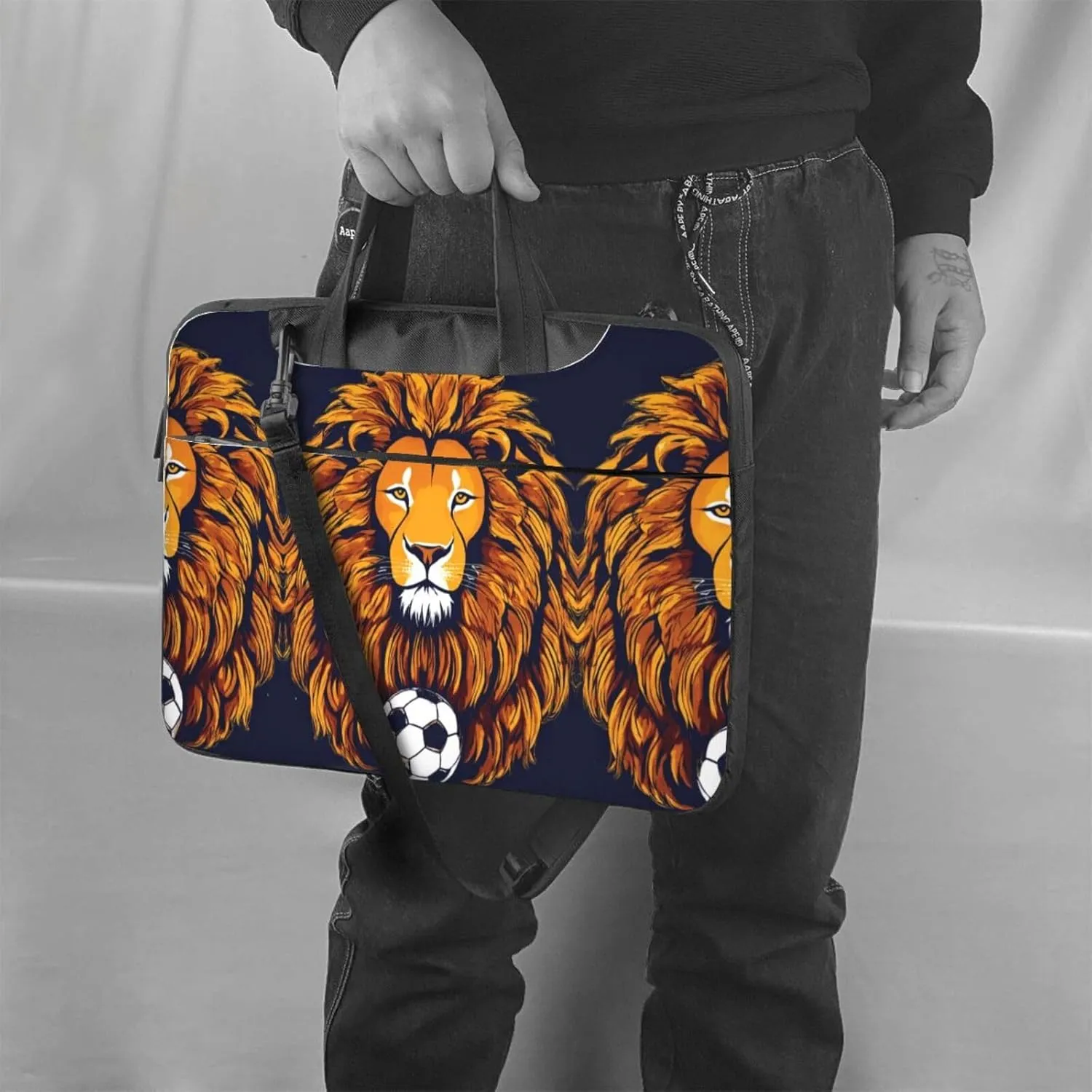 Cool Lion Print Work Casual Office Laptop Shoulder Messenger Bag 13 inch 14 inch 15.6 inch