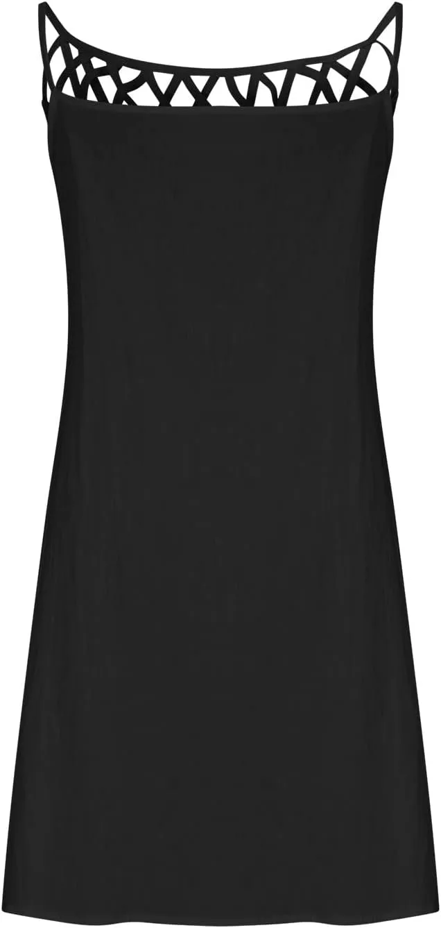 Cotton Linen Dresses for Womens 2024 Trendy Summer Casual Loose Short Sleeve Midi Dress Elegant Lace Beach Sundress