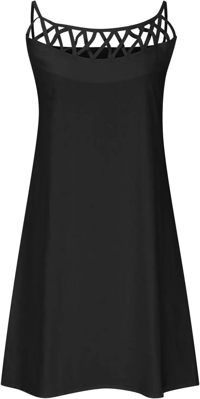 Cotton Linen Dresses for Womens 2024 Trendy Summer Casual Loose Short Sleeve Midi Dress Elegant Lace Beach Sundress