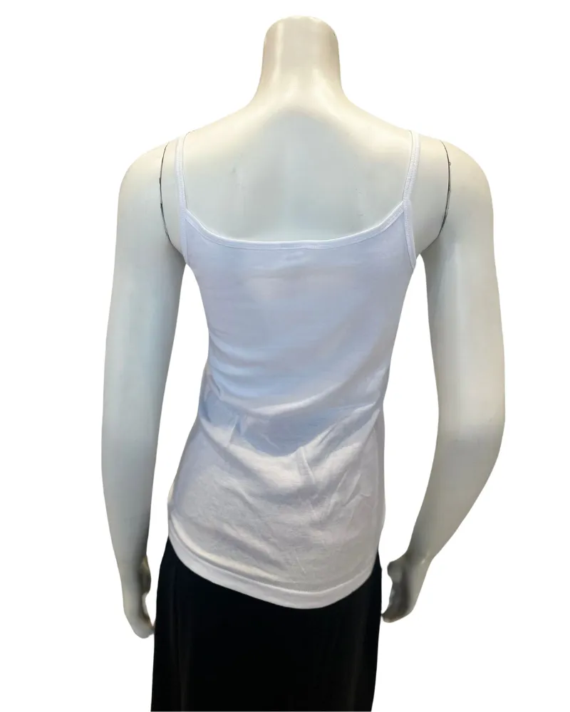 Cotton Touch White Cotton Sleeveless Camisole Undershirt