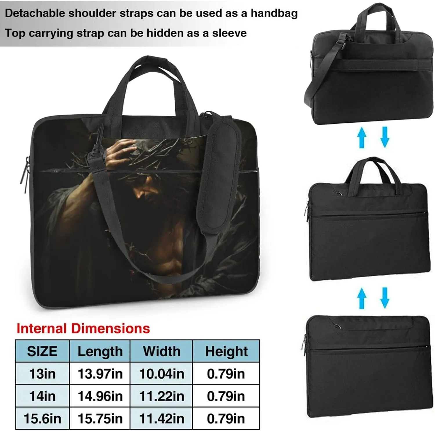 Crown of thorns Print Work Casual Office Laptop Shoulder Messenger Bag 13 inch 14 inch 15.6 inch