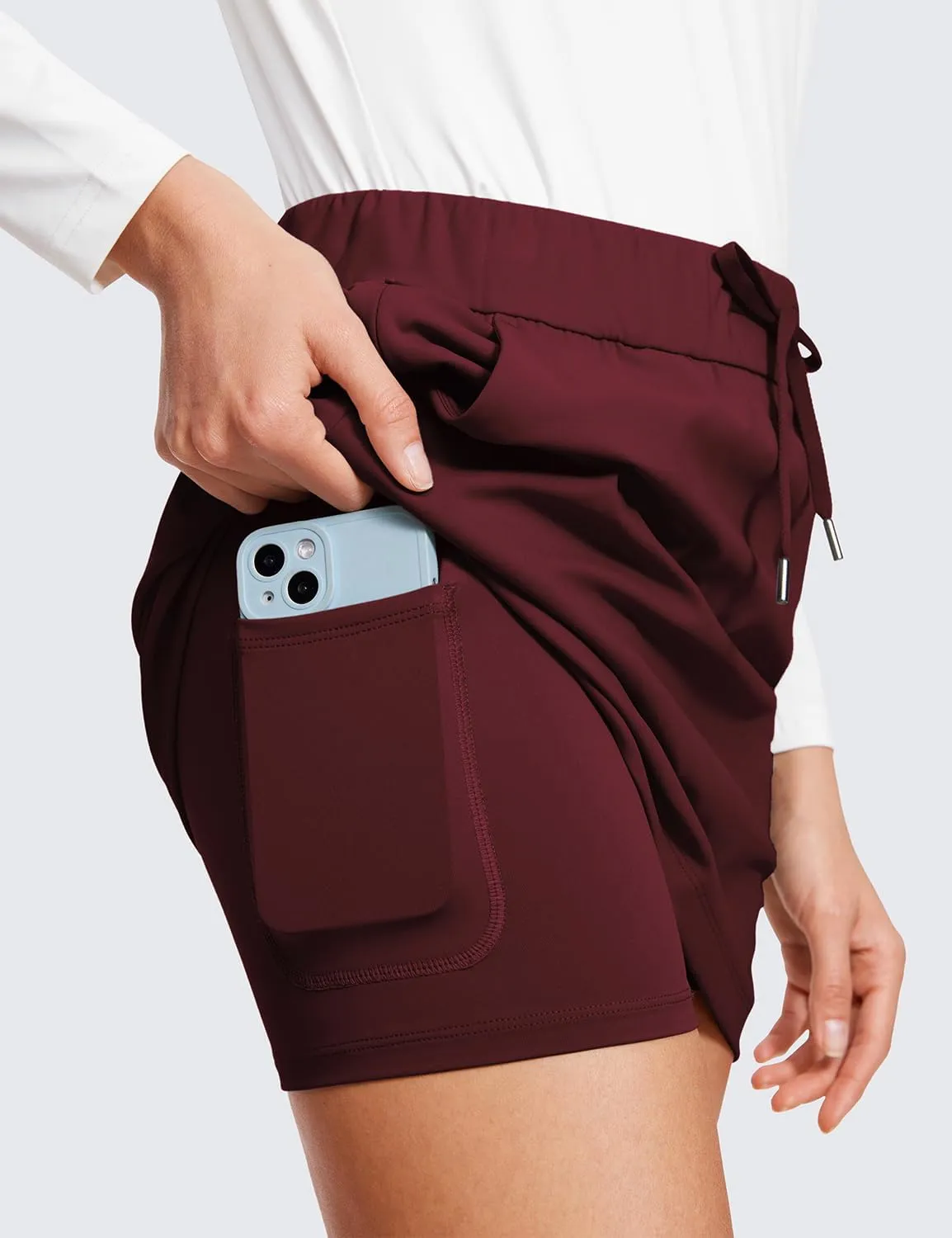 CRZ YOGA 4-Way Stretch Skirts for Women High Waisted Work Casual Golf Tennis Skirt Skorts with 5 Pockets