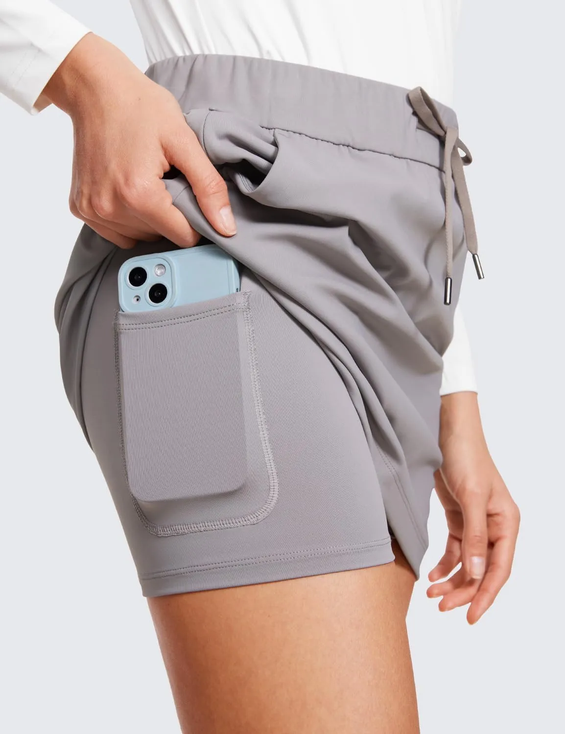 CRZ YOGA 4-Way Stretch Skirts for Women High Waisted Work Casual Golf Tennis Skirt Skorts with 5 Pockets