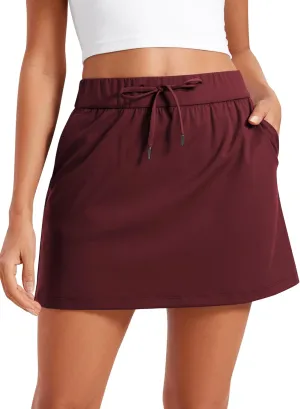 CRZ YOGA 4-Way Stretch Skirts for Women High Waisted Work Casual Golf Tennis Skirt Skorts with 5 Pockets