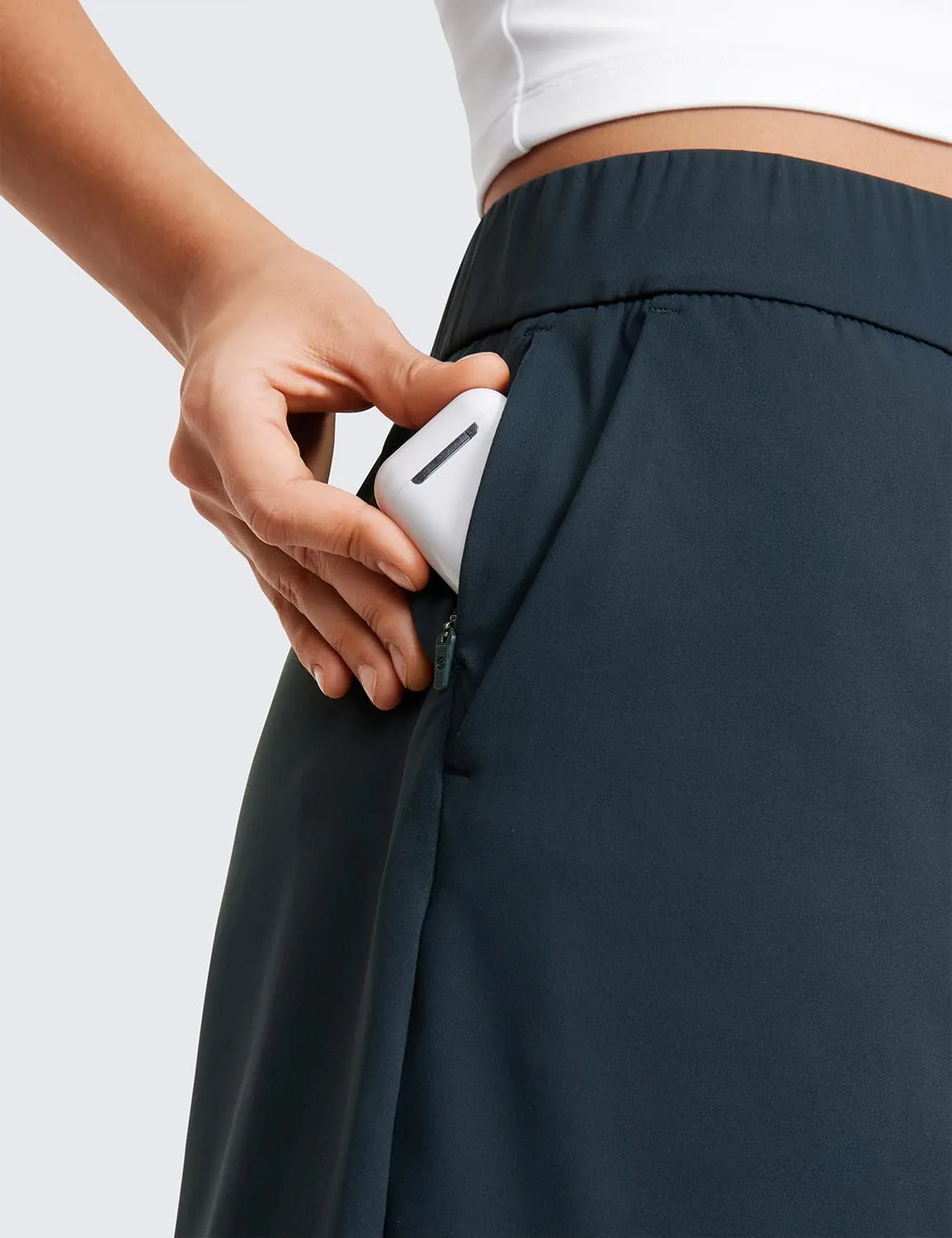 CRZ YOGA 4-Way Stretch Skirts for Women High Waisted Work Casual Golf Tennis Skirt Skorts with 5 Pockets