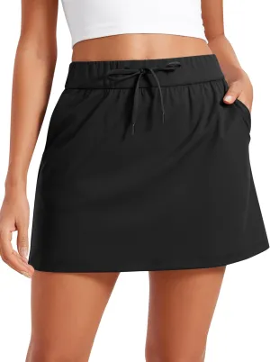 CRZ YOGA 4-Way Stretch Skirts for Women High Waisted Work Casual Golf Tennis Skirt Skorts with 5 Pockets