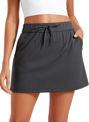 CRZ YOGA 4-Way Stretch Skirts for Women High Waisted Work Casual Golf Tennis Skirt Skorts with 5 Pockets