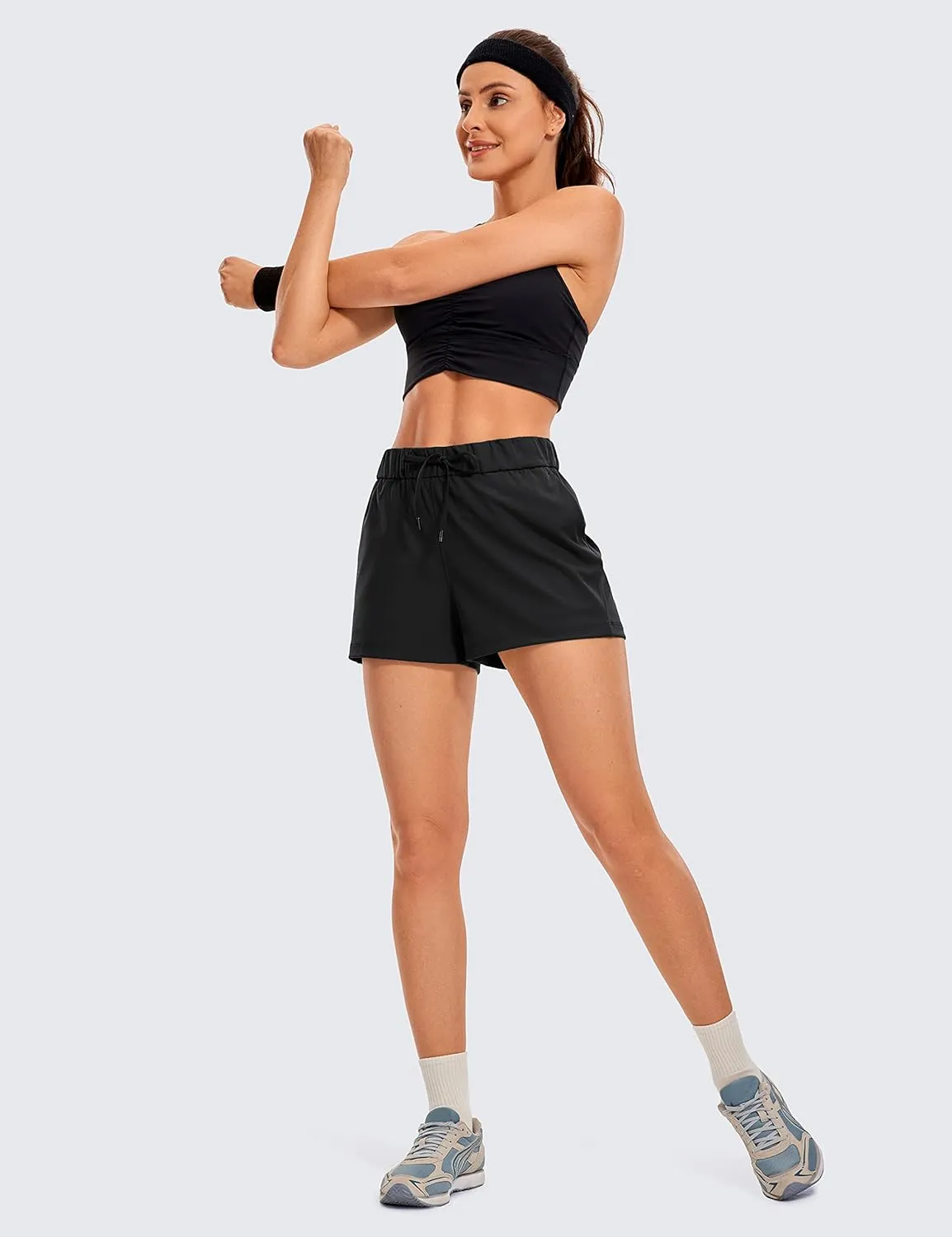 CRZ YOGA Stretch Shorts for Women Work Casual 2.5'' with Pockets for Athketic Workout Travel Hiking Golf