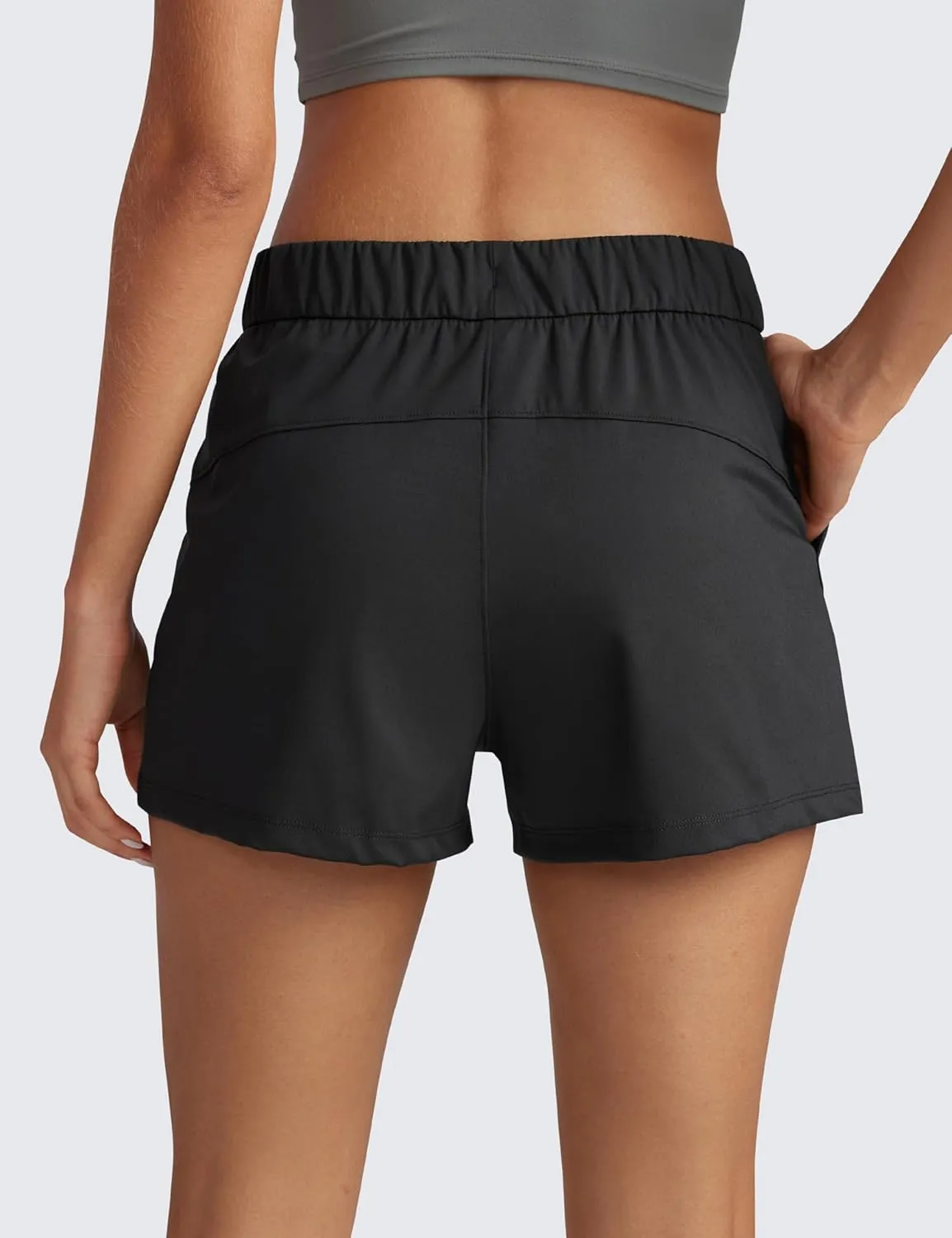 CRZ YOGA Stretch Shorts for Women Work Casual 2.5'' with Pockets for Athketic Workout Travel Hiking Golf