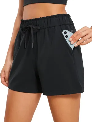 CRZ YOGA Womens 4-Way Stretch Athletic Shorts High Waisted Comfy for Work Casual Workout Golf Hiking with Pockets