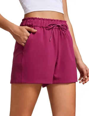 CRZ YOGA Womens 4-Way Stretch Athletic Shorts High Waisted Comfy for Work Casual Workout Golf Hiking with Pockets