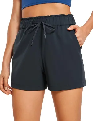 CRZ YOGA Womens 4-Way Stretch Athletic Shorts High Waisted Comfy for Work Casual Workout Golf Hiking with Pockets