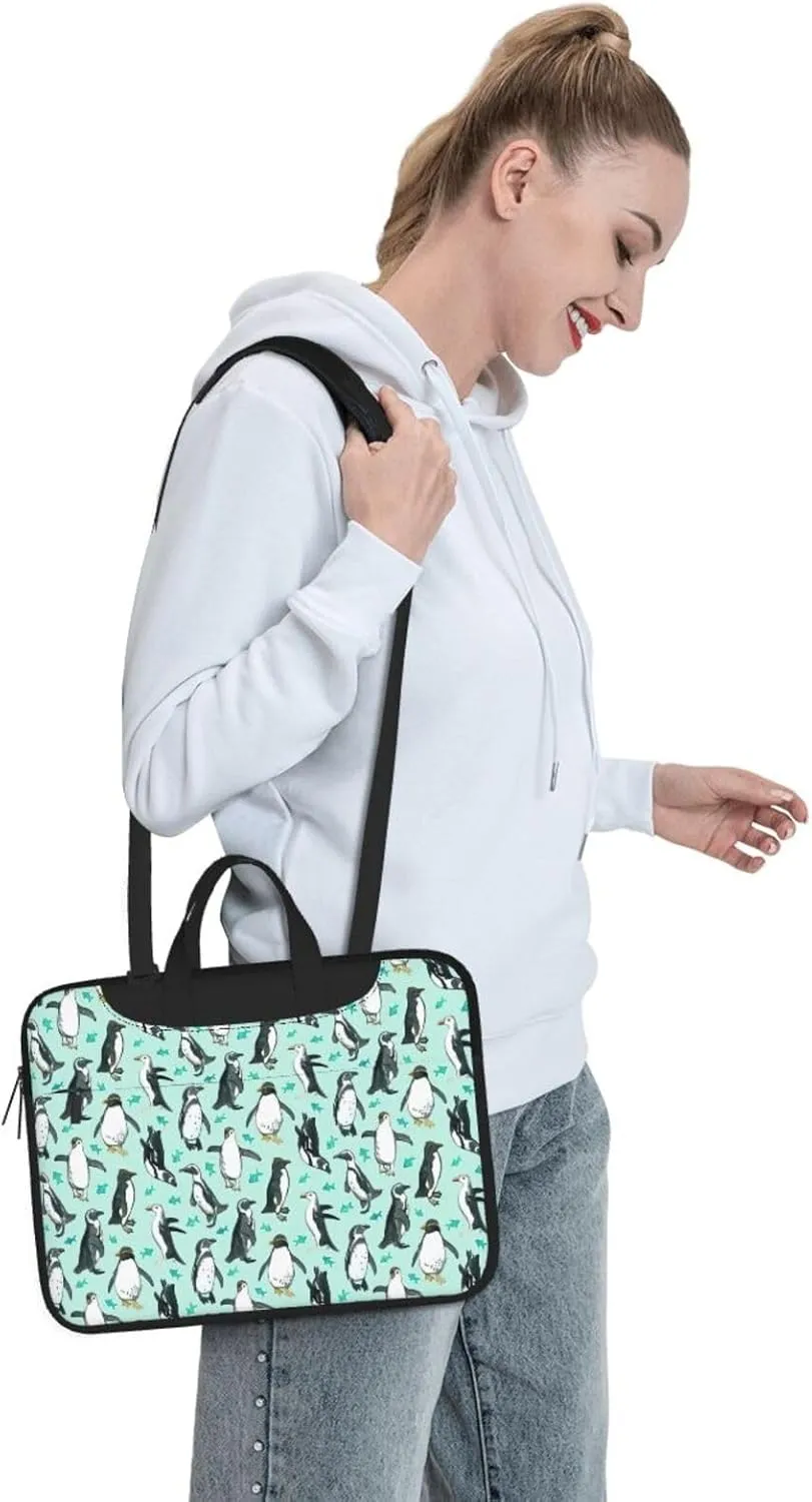 Cute Penguins Print Work Casual Office Laptop Shoulder Messenger Bag 13 inch 14 inch 15.6 inch