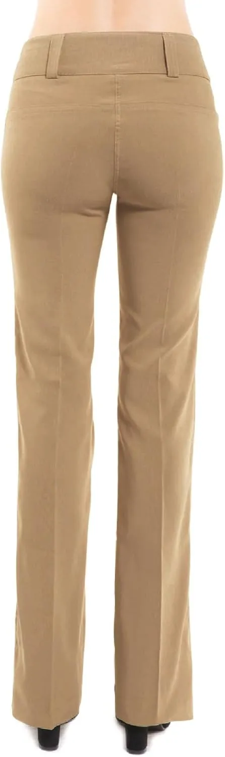 Design by Olivia Women's Ultra Stretch Comfy Millennium Bootcut Dress Pants Work Business Office Trousers
