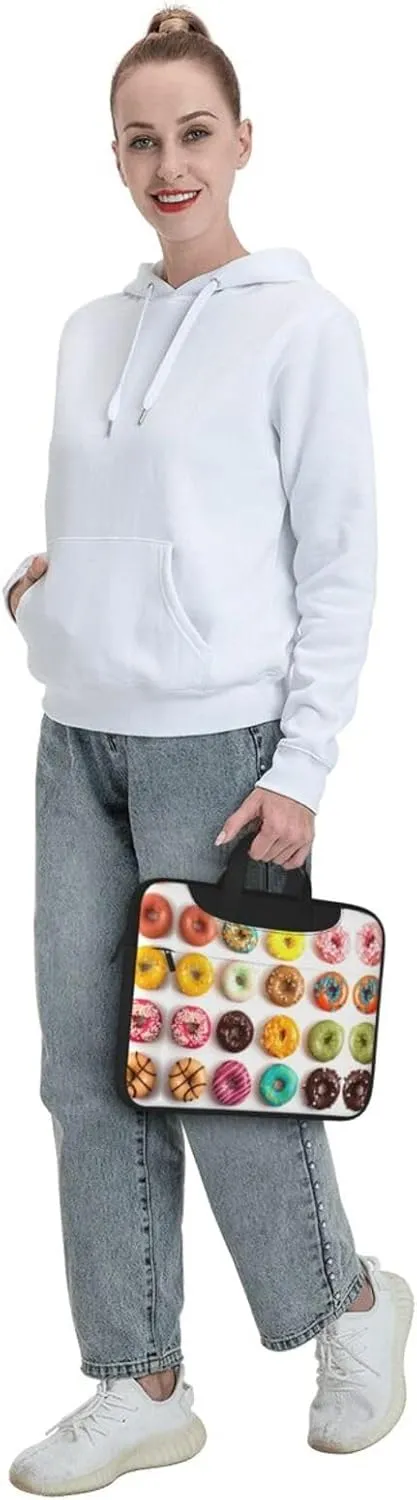 Different Flavors of Doughnuts Print Work Casual Office Laptop Shoulder Messenger Bag 13 inch 14 inch 15.6 inch