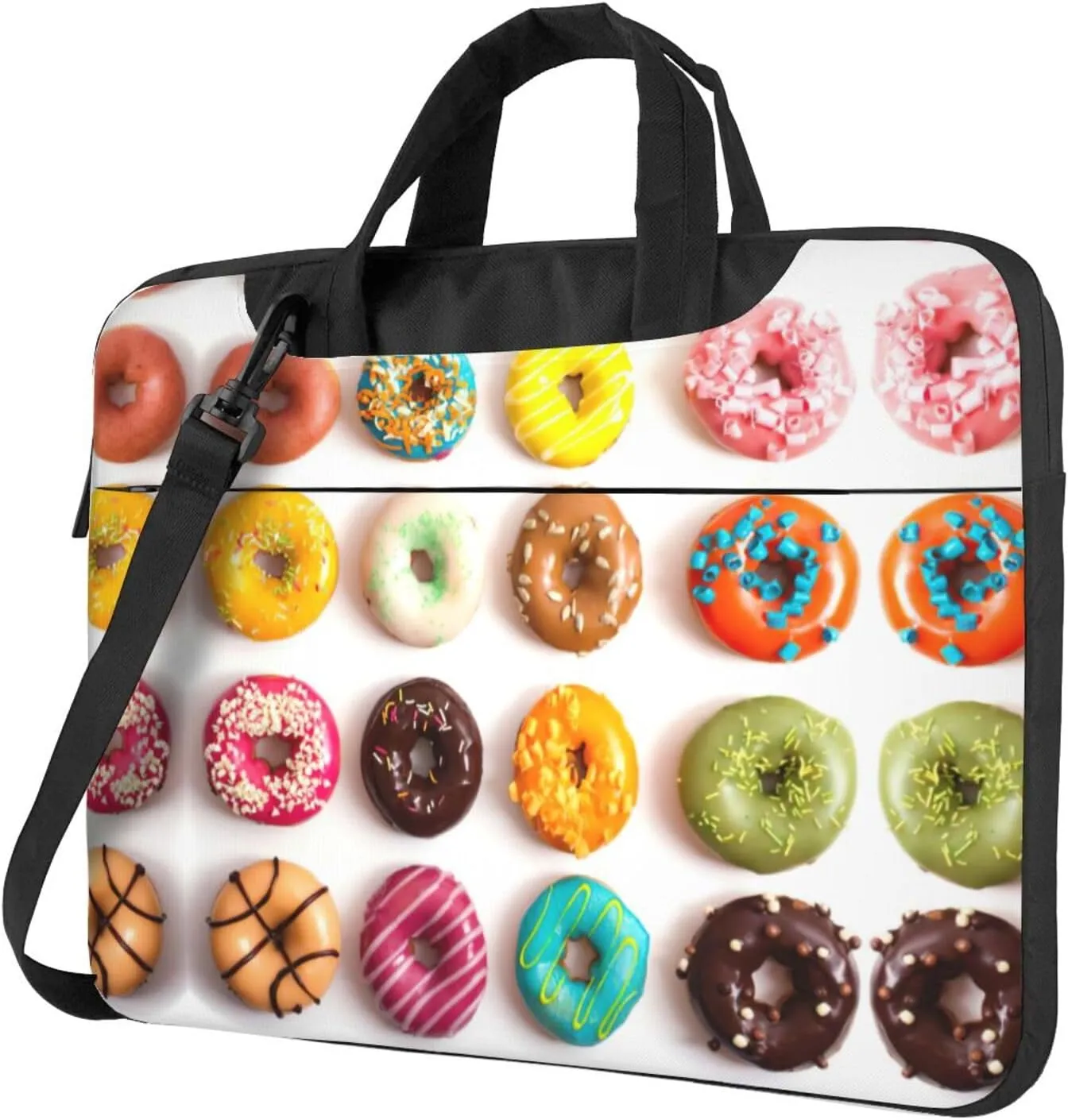 Different Flavors of Doughnuts Print Work Casual Office Laptop Shoulder Messenger Bag 13 inch 14 inch 15.6 inch