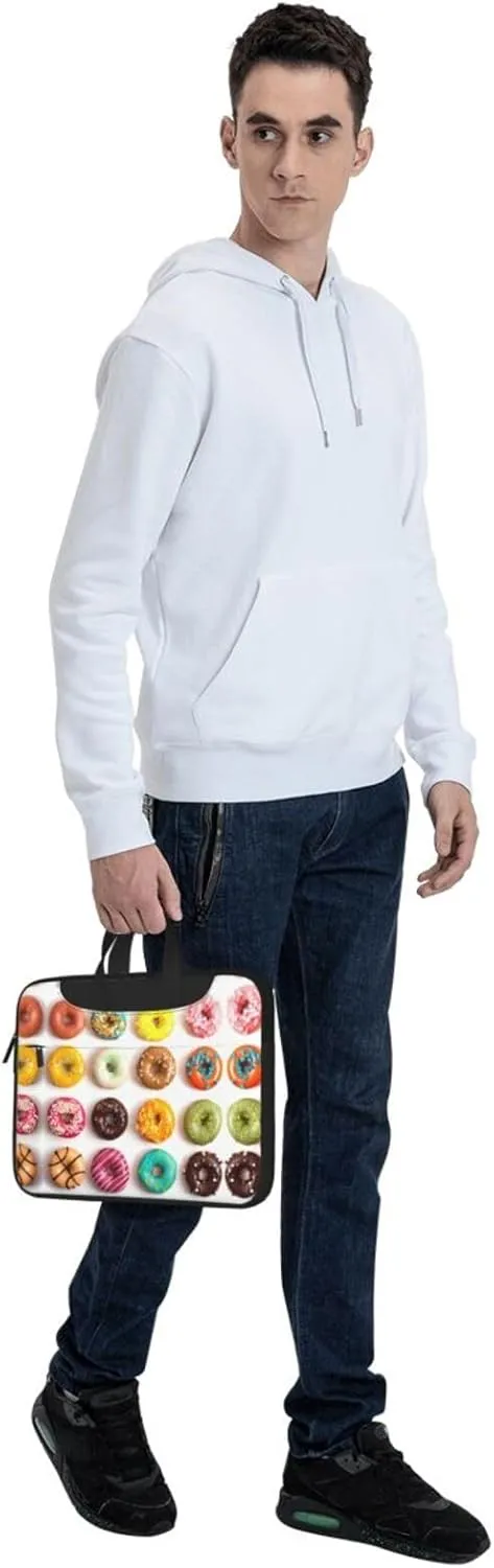 Different Flavors of Doughnuts Print Work Casual Office Laptop Shoulder Messenger Bag 13 inch 14 inch 15.6 inch
