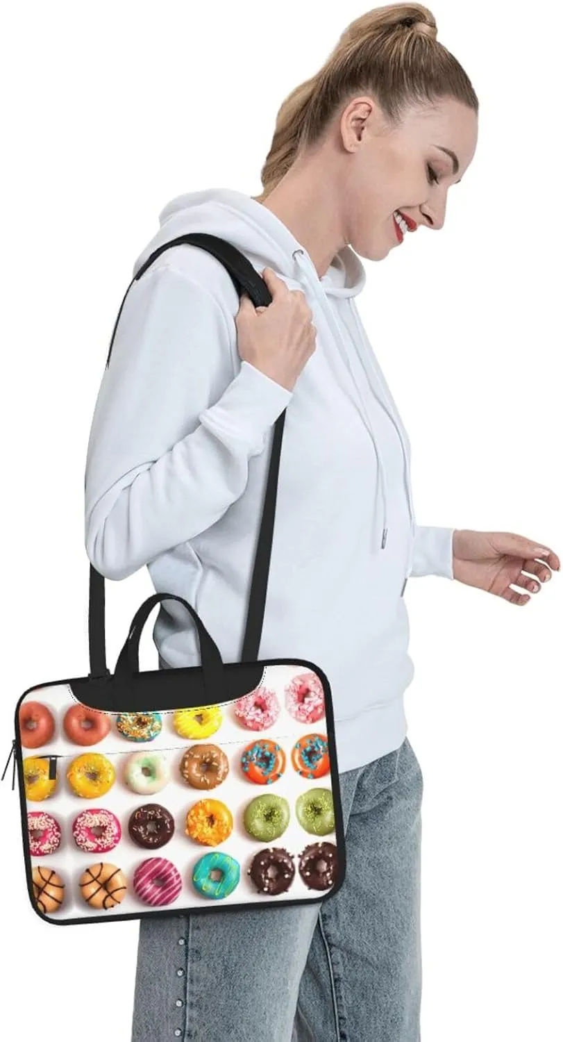 Different Flavors of Doughnuts Print Work Casual Office Laptop Shoulder Messenger Bag 13 inch 14 inch 15.6 inch