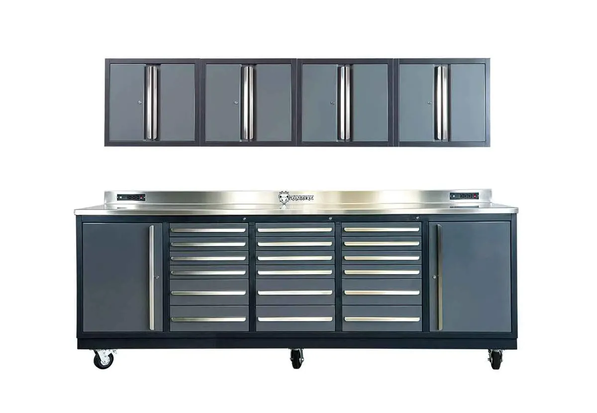 Dragonfire 18 Drawer Pro Series 9FT Workbench with Swappable Drawers