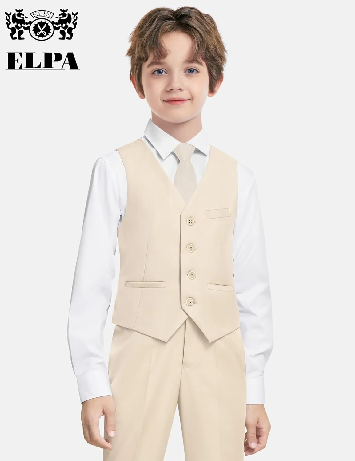 ELPA ELPA Boys' Formal Suit Set, with Suspenders, Adjustable Waist, from Toddlers to Teen