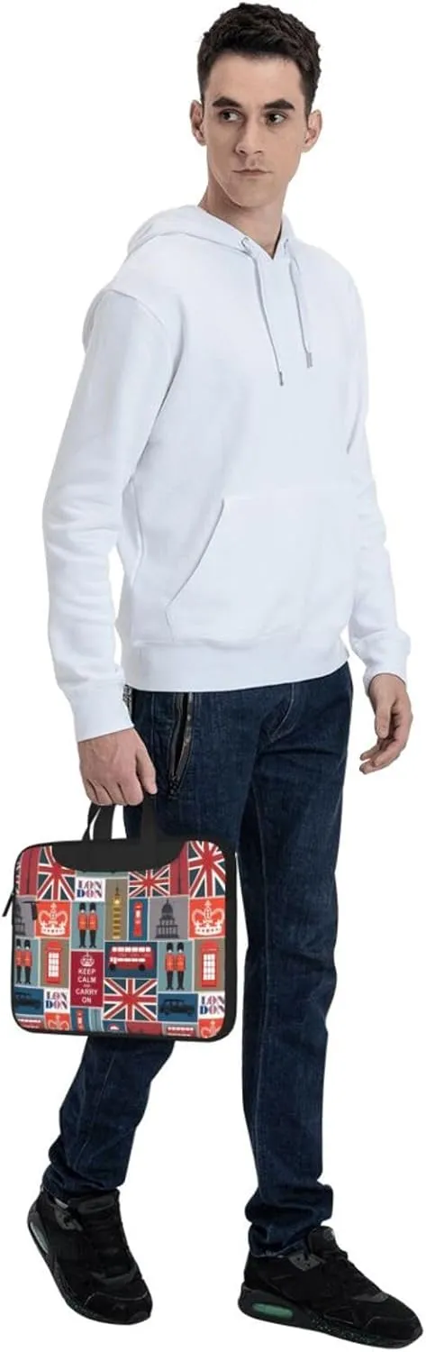 England Symbols Print Work Casual Office Laptop Shoulder Messenger Bag 13 inch 14 inch 15.6 inch