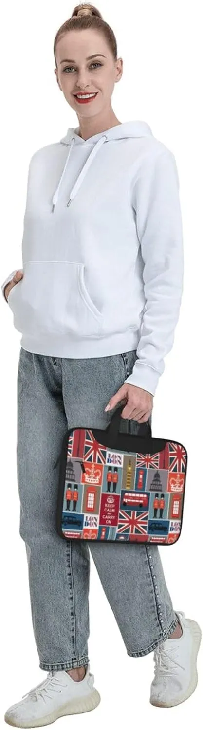 England Symbols Print Work Casual Office Laptop Shoulder Messenger Bag 13 inch 14 inch 15.6 inch