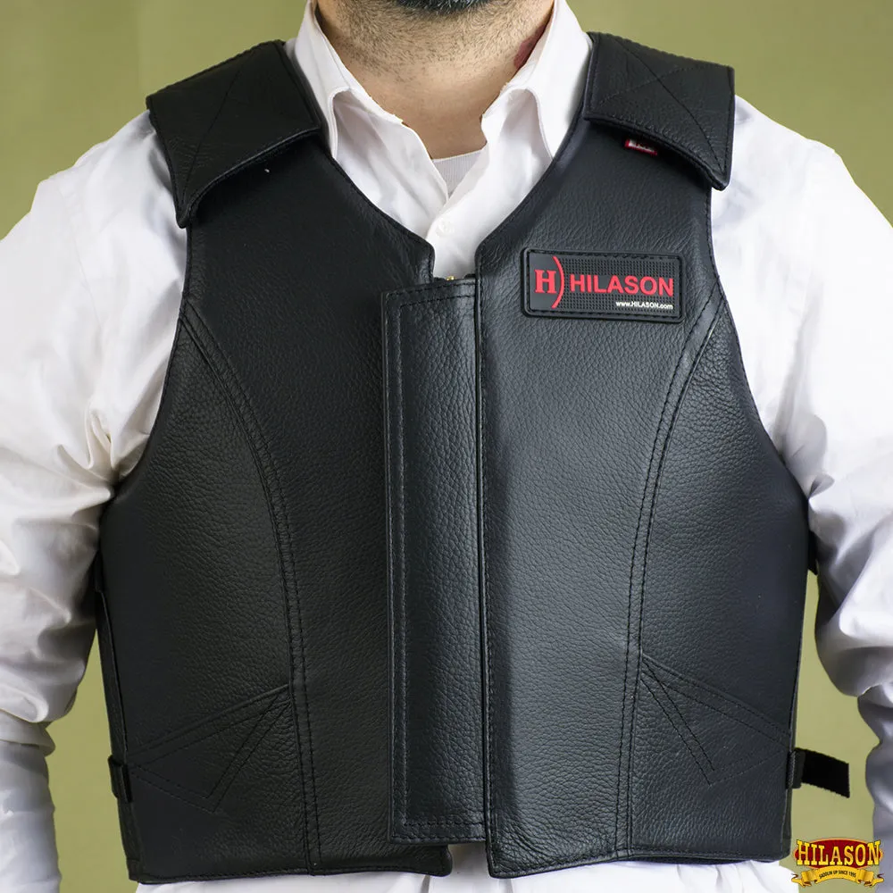 Equestrian Bull Riding Vest Safety Protective Hilason Leather