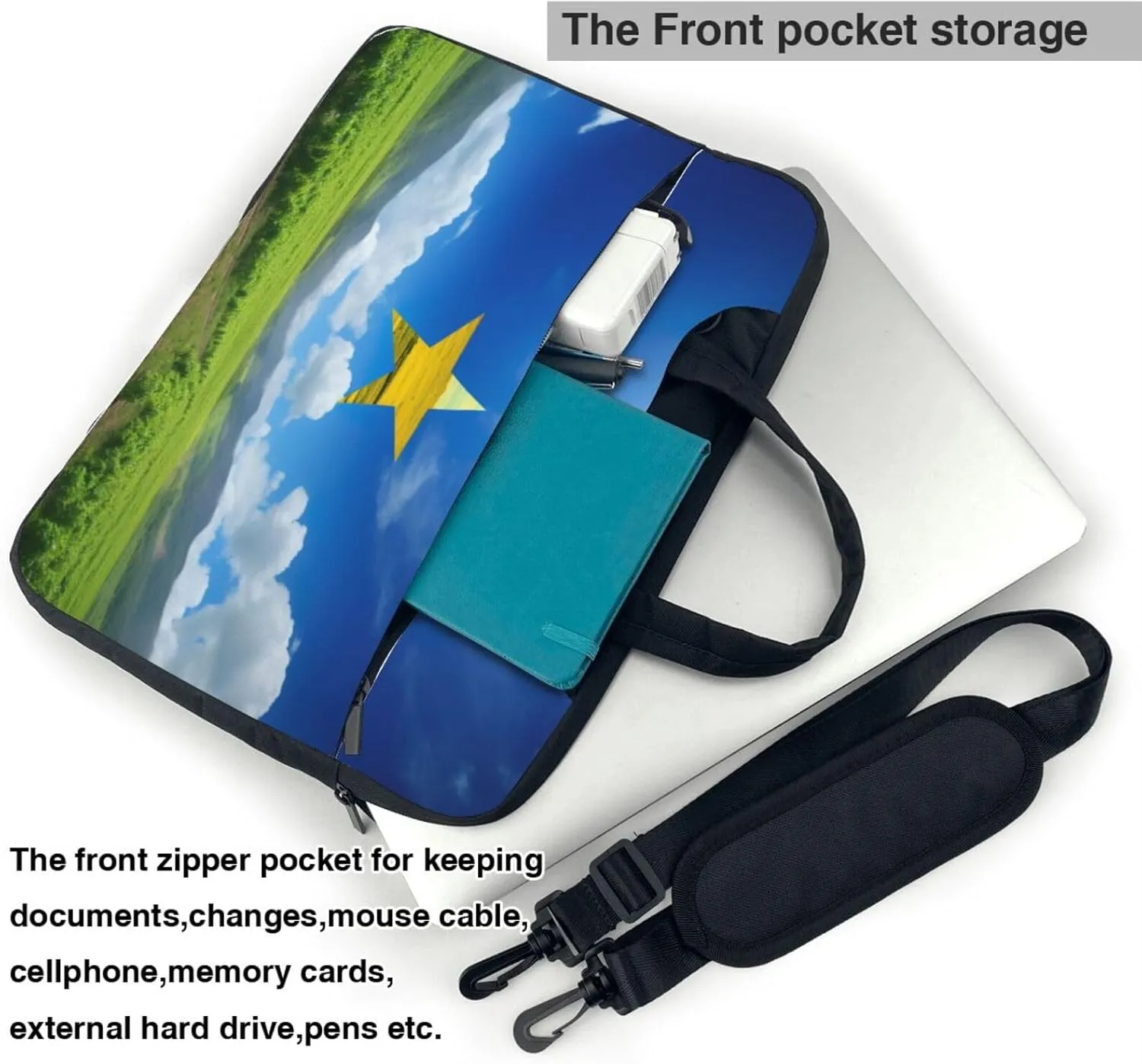 Flag of Venezuela Print Work Casual Office Laptop Shoulder Messenger Bag 13 inch 14 inch 15.6 inch