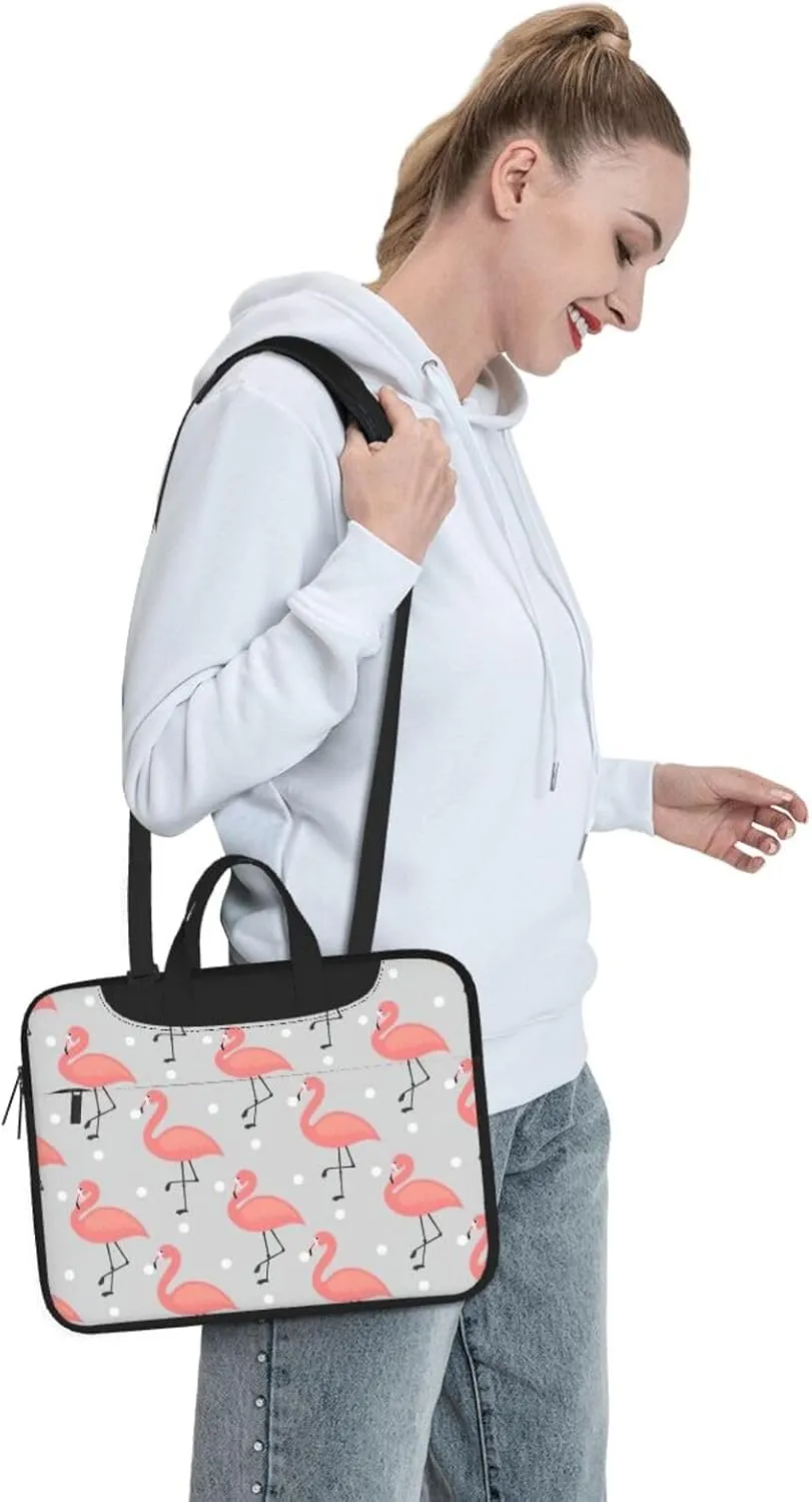Flamingo Print Work Casual Office Laptop Shoulder Messenger Bag 13 inch 14 inch 15.6 inch