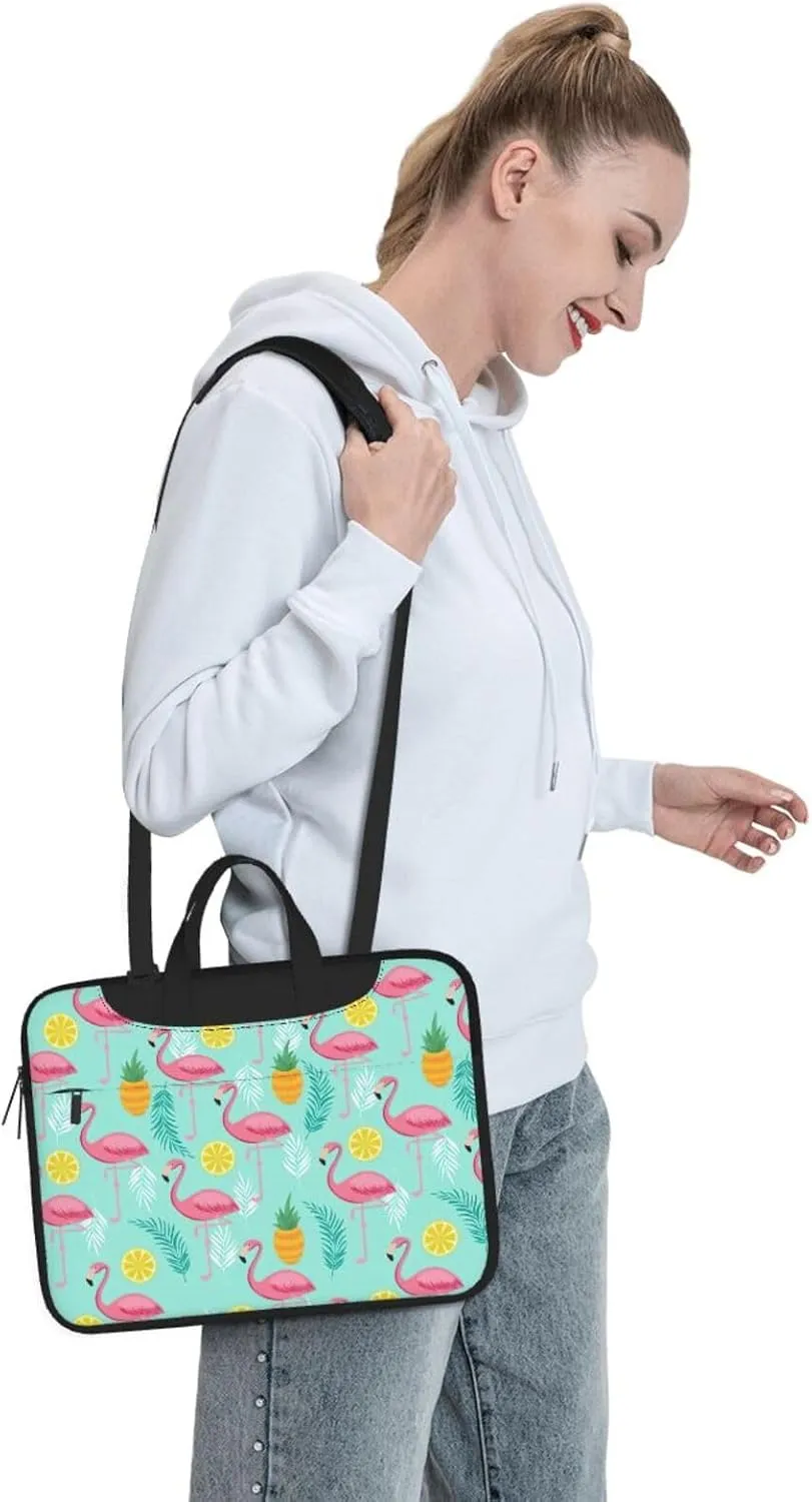 Flamingo Print Work Casual Office Laptop Shoulder Messenger Bag 13 inch 14 inch 15.6 inch