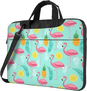 Flamingo Print Work Casual Office Laptop Shoulder Messenger Bag 13 inch 14 inch 15.6 inch