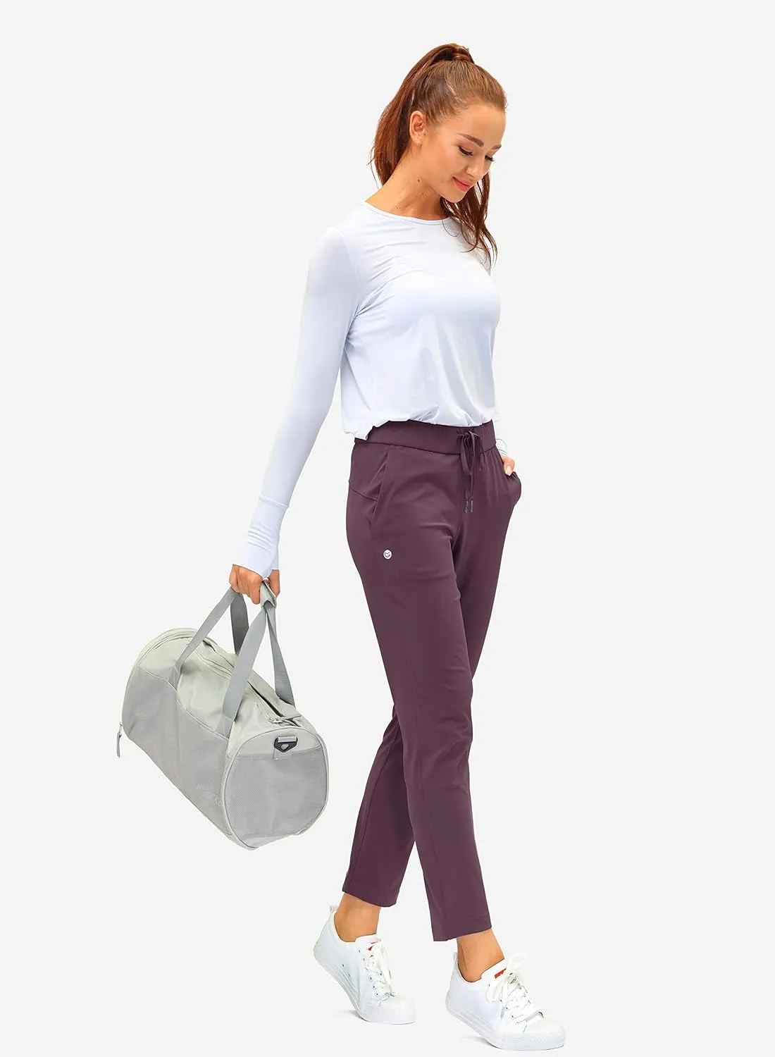 G Gradual Women's Pants with Deep Pockets 7/8 Stretch Ankle Sweatpants for Golf, Athletic, Lounge, Travel, Work
