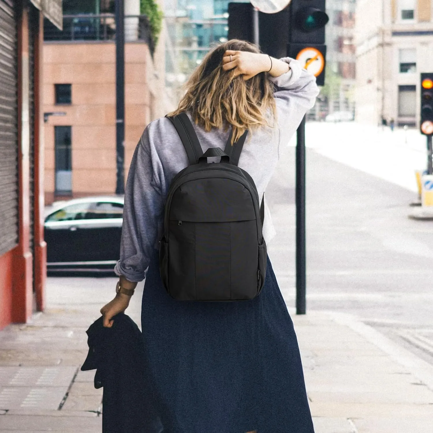 G4Free Mini Backpack for Women Water-resistant Hiking Backpack with Adjustable Shoulder Straps for Travel Shop Work Casual(BLACK)