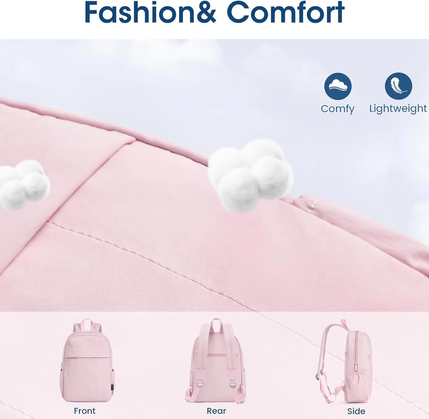 G4Free Mini Backpack for Women Water-resistant Hiking Backpack with Adjustable Shoulder Straps for Travel Shop Work Casual(PINK)