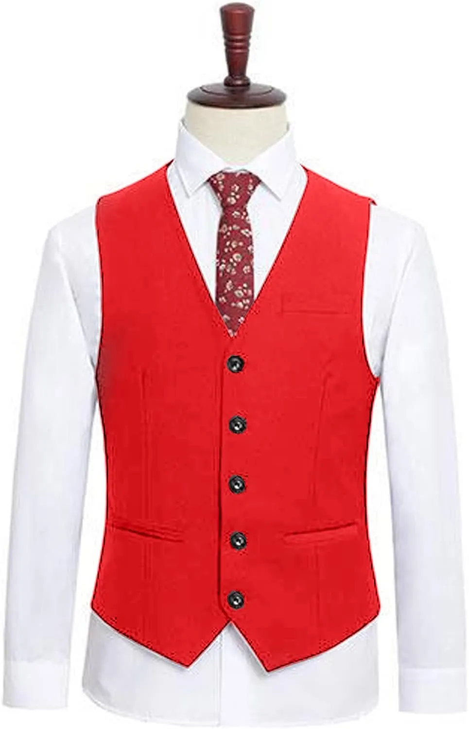 GATMSTZ Men's Formal Big Tall 3 Pieces Suit 2 Buttons Wedding Jacket Vest Pants