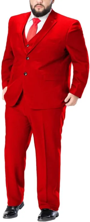GATMSTZ Men's Formal Big Tall 3 Pieces Suit 2 Buttons Wedding Jacket Vest Pants