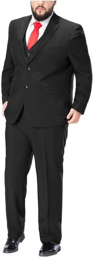 GATMSTZ Men's Formal Big Tall 3 Pieces Suit 2 Buttons Wedding Jacket Vest Pants