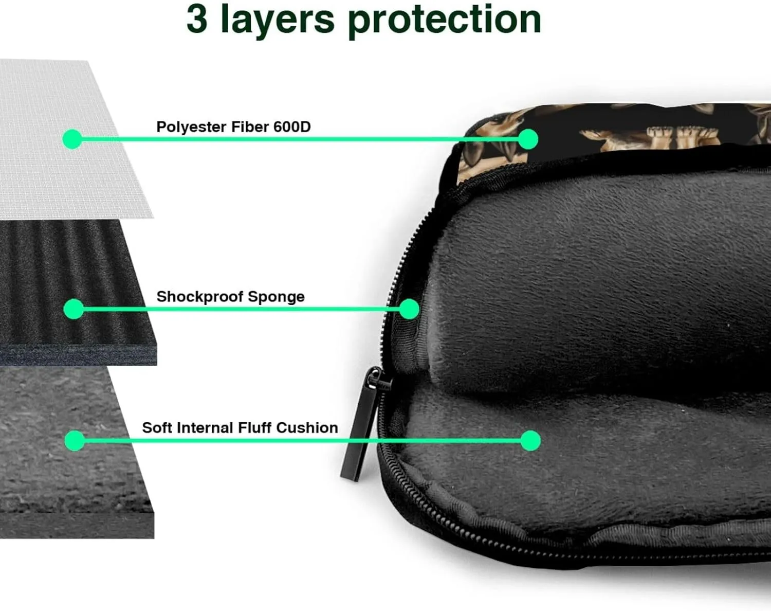 German shepherd Print Work Casual Office Laptop Shoulder Messenger Bag 13 inch 14 inch 15.6 inch