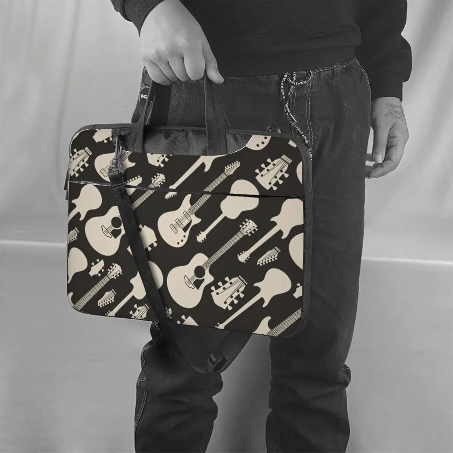 Guitar pattern Print Work Casual Office Laptop Shoulder Messenger Bag 13 inch 14 inch 15.6 inch