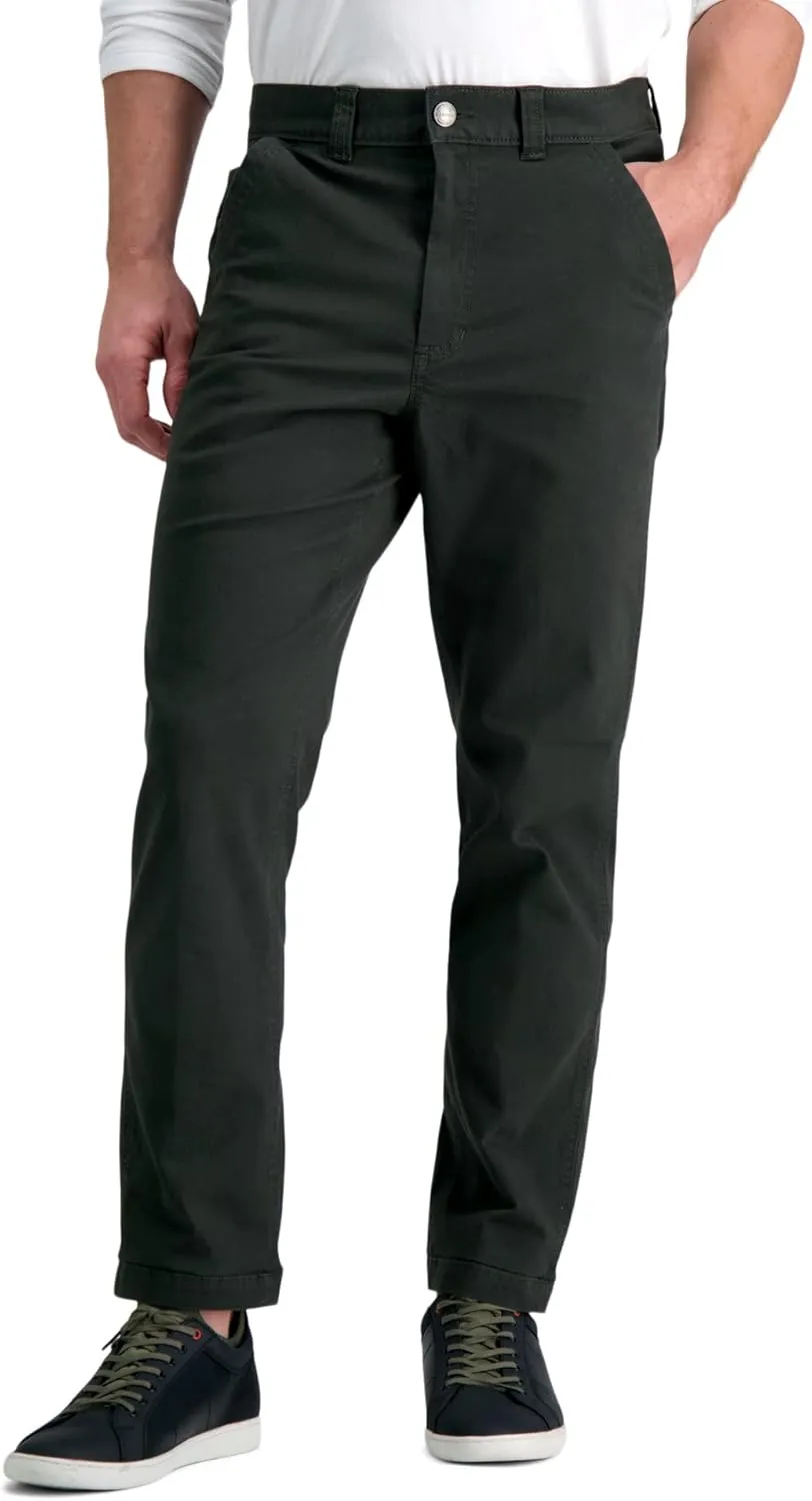 Haggar Men's The Active Series Slim/Straight Fit Flat Front Pant