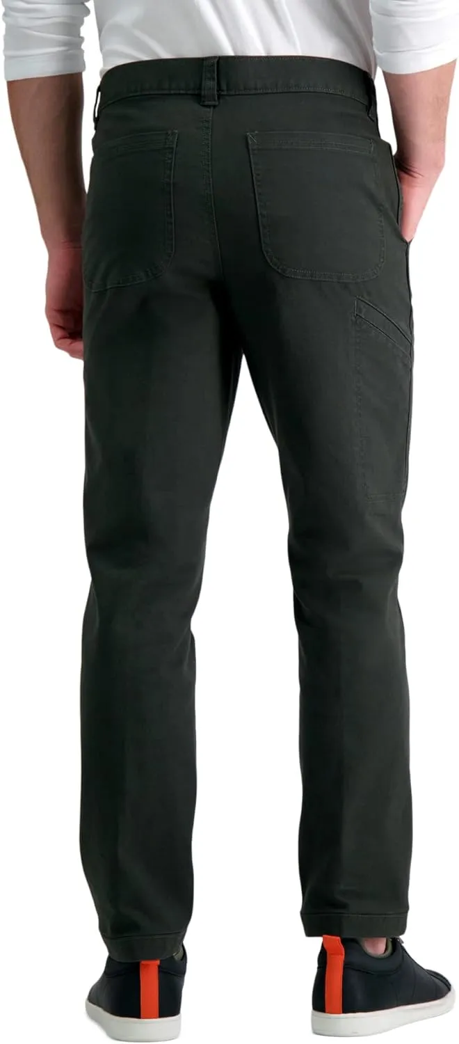 Haggar Men's The Active Series Slim/Straight Fit Flat Front Pant