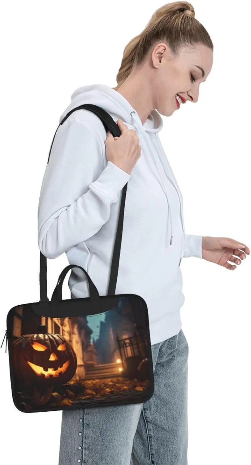 halloween with pumpkins Print Work Casual Office Laptop Shoulder Messenger Bag 13 inch 14 inch 15.6 inch