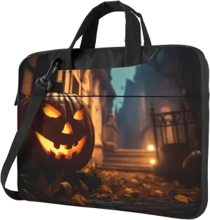 halloween with pumpkins Print Work Casual Office Laptop Shoulder Messenger Bag 13 inch 14 inch 15.6 inch